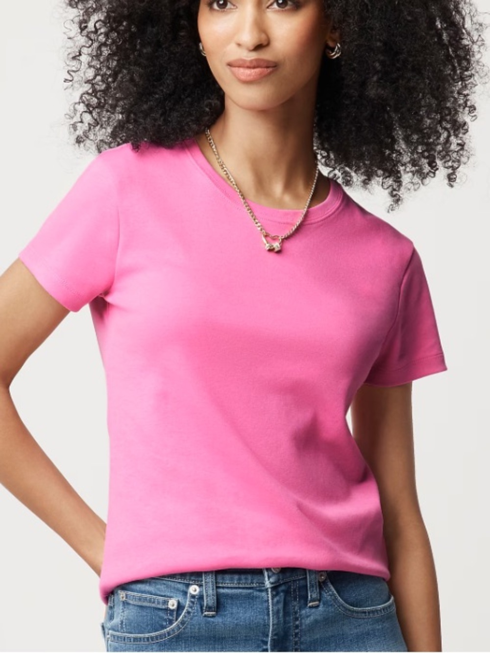 J crew Essential crewneck tee Coquette Pink